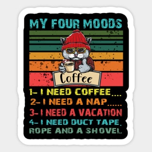 Moods Coffee Cat Nap Vacation Sticker